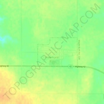 Mapa topográfico Riverhurst, altitude, relevo