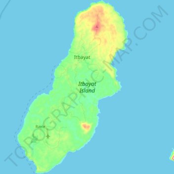 Mapa topográfico Itbayat, altitude, relevo