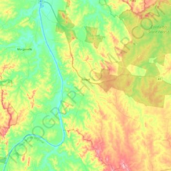 Mapa topográfico Booyal, altitude, relevo