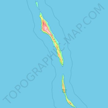 Mapa topográfico Ilhas Desertas, altitude, relevo