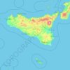 Mapa topográfico Sicilia, altitude, relevo