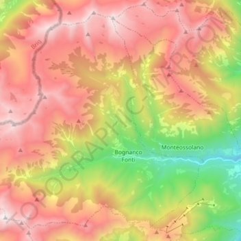Mapa topográfico Bognanco, altitude, relevo