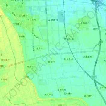 Mapa topográfico 龙泉街道, altitude, relevo