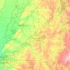 Mapa topográfico West Tennessee, altitude, relevo