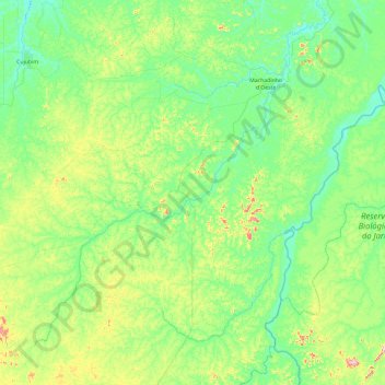 Mapa topográfico Vale do Anari, altitude, relevo