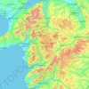 Mapa topográfico Parc national de Snowdonia, altitude, relevo
