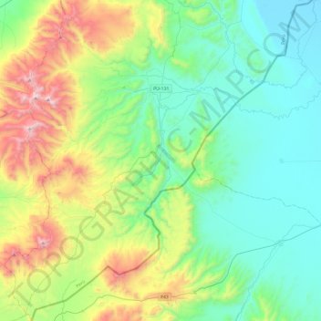 Mapa topográfico Pisacoma, altitude, relevo