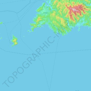 Mapa topográfico 大月町, altitude, relevo