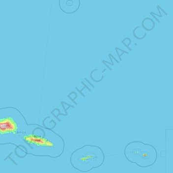 Mapa topográfico Samoa américaines, altitude, relevo