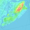 Mapa topográfico Staten Island, altitude, relevo