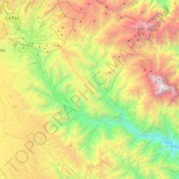 Mapa topográfico Palca, altitude, relevo
