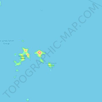 Mapa topográfico Smith Islands National Park, altitude, relevo