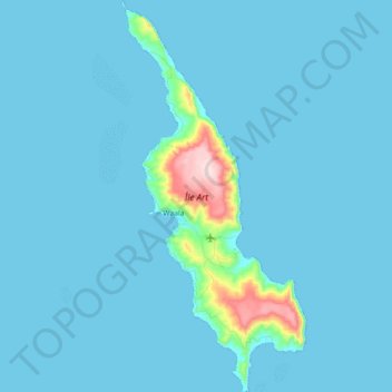 Mapa topográfico Île Art, altitude, relevo