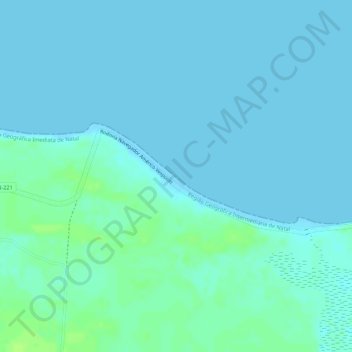 Mapa topográfico Praia de Tourinhos, altitude, relevo