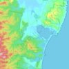 Mapa topográfico Bournda National Park, altitude, relevo
