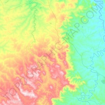 Mapa topográfico Congonhinhas, altitude, relevo