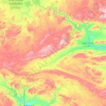 Mapa topográfico Tansifte, altitude, relevo