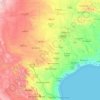 Mapa topográfico Texas, altitude, relevo