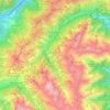 Mapa topográfico Pragelato, altitude, relevo