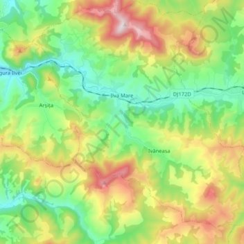 Mapa topográfico Ilva Mare, altitude, relevo