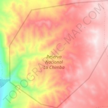 Mapa topográfico Reserva Nacional La Chimba, altitude, relevo