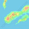 Mapa topográfico Ambon Island, altitude, relevo