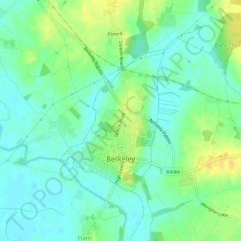 Mapa topográfico Berkeley, altitude, relevo