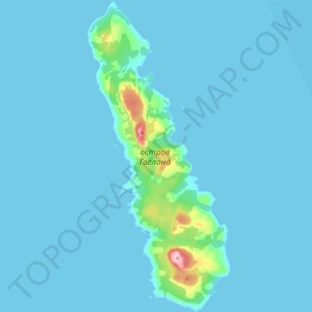 Mapa topográfico Insel Hochland, altitude, relevo