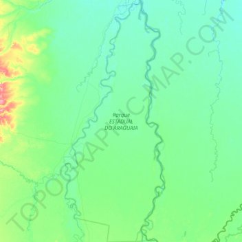 Mapa topográfico Parque ESTADUAL DO ARAGUAIA, altitude, relevo