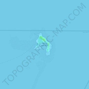 Mapa topográfico Ilha de Santo Aleixo, altitude, relevo