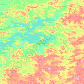 Mapa topográfico Lacs des Loups Marins, altitude, relevo