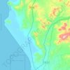 Mapa topográfico Guadalupito, altitude, relevo