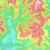 Mapa topográfico Lunas-les-Châteaux, altitude, relevo