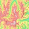 Mapa topográfico Monte Rosa Massiv, altitude, relevo