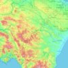 Mapa topográfico Basilicata, altitude, relevo