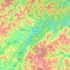 Mapa topográfico Longquan, altitude, relevo