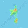 Mapa topográfico Rotoroa Island, altitude, relevo