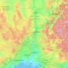 Mapa topográfico Rhone, altitude, relevo