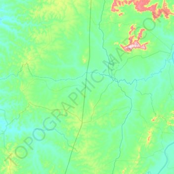 Mapa topográfico Crixás do Tocantins, altitude, relevo