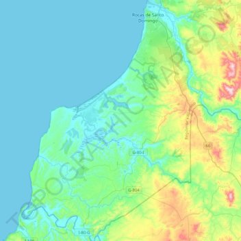 Mapa topográfico Santo Domingo, altitude, relevo
