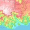 Mapa topográfico Anamur, altitude, relevo