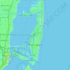 Mapa topográfico Miami Beach, altitude, relevo