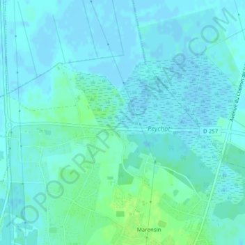 Mapa topográfico 33440, altitude, relevo