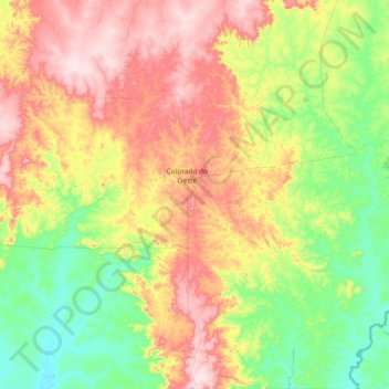 Mapa topográfico Colorado do Oeste, altitude, relevo