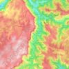 Mapa topográfico Cans et Cévennes, altitude, relevo