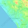 Mapa topográfico Thiruvananthapuram, altitude, relevo