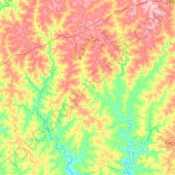 Mapa topográfico Colorado, altitude, relevo