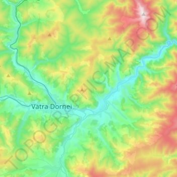 Mapa topográfico Dorna-Arini, altitude, relevo