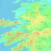 Mapa topográfico Condado de Kerry, altitude, relevo