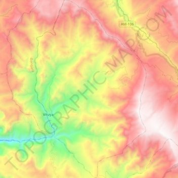 Mapa topográfico Chiliquín, altitude, relevo